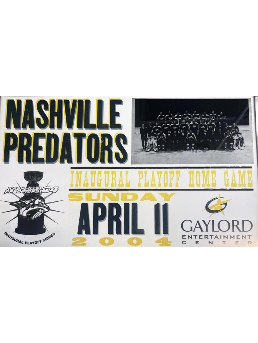 Predators First Playoff Game Hatch Show Print Framed 23x18 RARE NHL